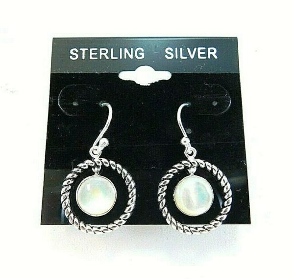 925-Sterling-Silver-Dangle-Earrings-WMarble-LW0006-254446387280