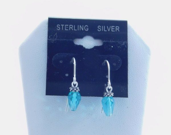 925-Sterling-Silver-Blue-Stone-Crystal-DropDangle-Earrings-LA0750-202325635011