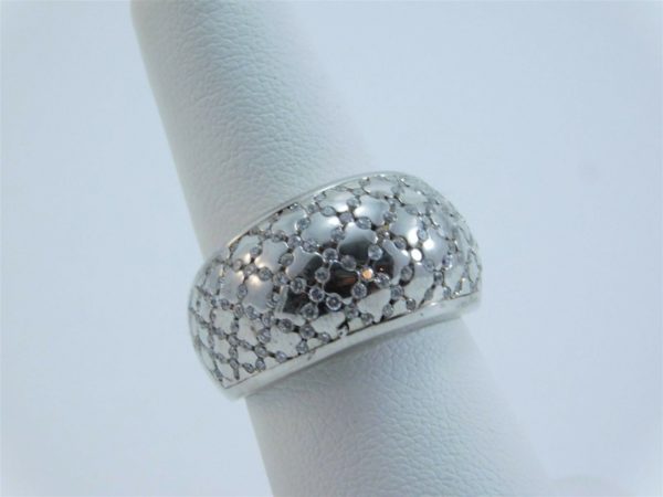 925-Sterling-Silver-Checkered-Cut-Dome-w-Cubic-Zirconia-Accent-Rings-LA0550-253663097961