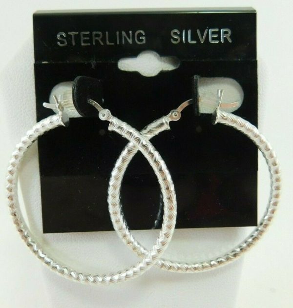 925-Sterling-Silver-Zig-Zag-Design-polished-2-Hoop-Earrings-JM00058-254198961031