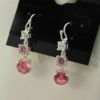 925-Sterling-Silver-Pink-Clear-Cubic-Zirconia-3-Stone-Dangle-Earrings-LA0887-253647329102-4