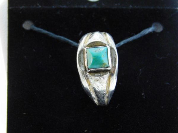 925-Sterling-Silver-Vintage-Turquoise-Princess-Cut-Ring-LA0631-253675524912