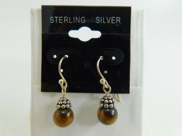 925-Sterling-Silver-Tigers-Eye-Bead-11-Inch-Dangle-Earrings-DA0515-202326528123