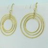 925-Sterling-Silver-Earrings-Gold-Toned-Triple-Circle-LW0001-202848113574-2