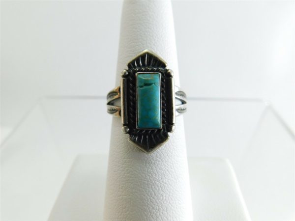 Hand-Made-Native-Vintage-10x4mm-Turquoise-Cabochon-Sterling-Silver-925-JA1096-253647233794