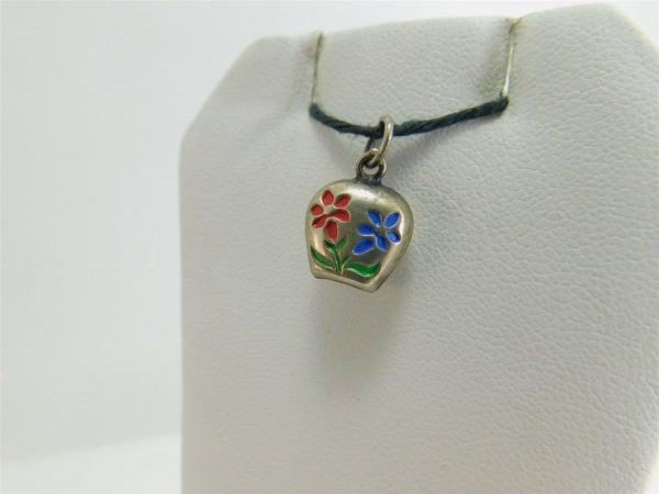 66-Vintage-Red-and-Blue-Lily-Flower-Charm-Sterling-Silver-925-AG0038-253660332785
