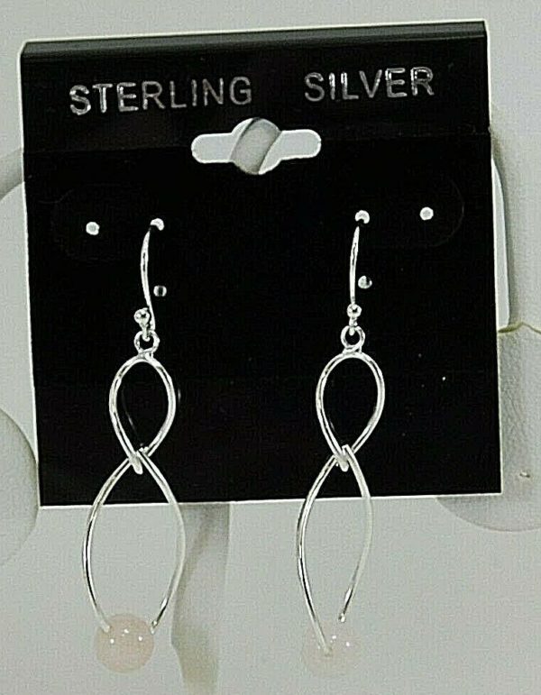 925-Sterling-Silver-Dangling-Intertwined-with-bead-Earrings-JK0164-254522103385