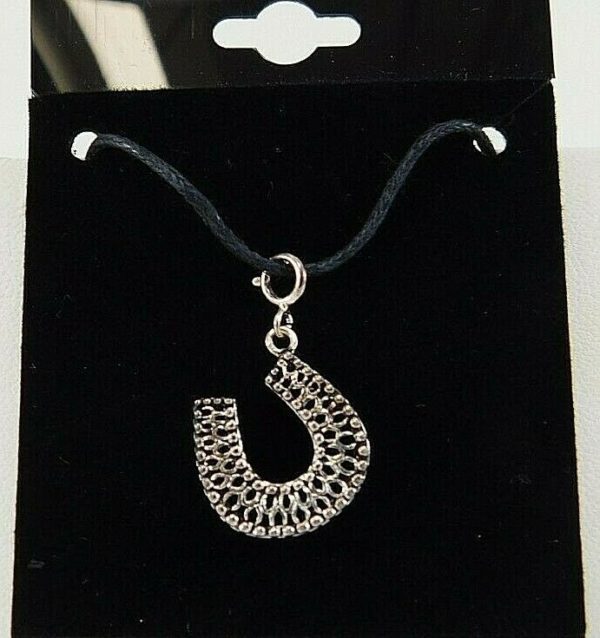 925-Sterling-Silver-horseshoe-shaped-Pendant-Charm-JK0319-254535962785