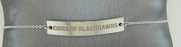 925-Sterling-Silver-Chicago-Blackhawks-Bracelet-Size-8-JK0612-254632404256