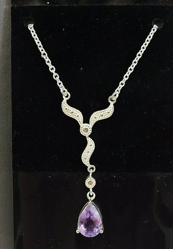 925-Sterling-Silver-Pendant-Charm-with-dangling-purple-stone-JK0403-254543675356
