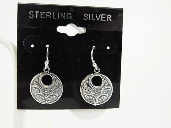 925-Sterling-Silver-Round-Dangle-Earrings-With-Designs-JK0194-254522300356