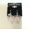 925-Sterling-Silver-Dangle-Heart-Earrings-w-Pink-Stone-LW0078-202985652247-3