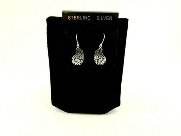 925-Sterling-Silver-Earrings-Filigree-Pasley-wCenter-Crystal-Hook-Back-CM00024-202671874197