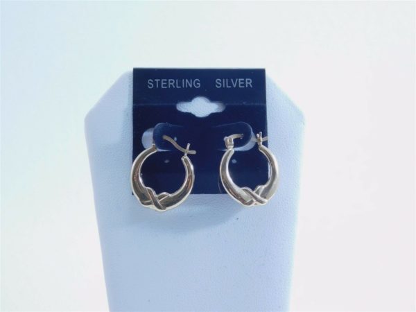 925-Sterling-Silver-Gold-Tone-Mirror-Finish-x-Crossover-Hoop-Earrings-LA0700-253655998217
