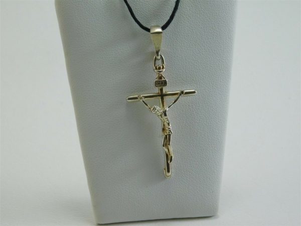 .925 Sterling Silver Antiqued Latin Cross Charm Pendant 