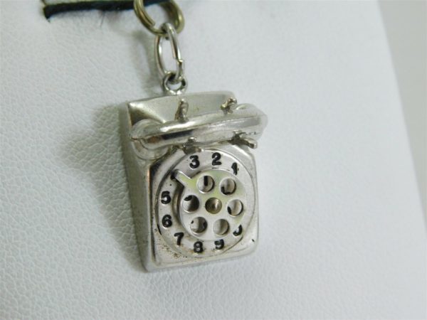 I-Love-you-Rotary-Phone-Black-Enamel-85-Solid-Sterling-Silver-Charm-925-AA1220-202353687668