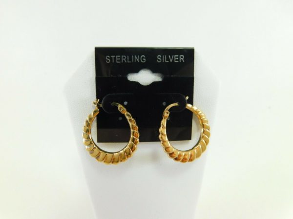 925-Sterling-Silver-1-Sea-Shell-Design-Gold-Tone-Hoop-Earrings-JM00067-254204080579