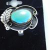 925-Sterling-Silver-Vintage-Native-Feather-Round-Turquoise-Ring-LA0604-253663344359-2