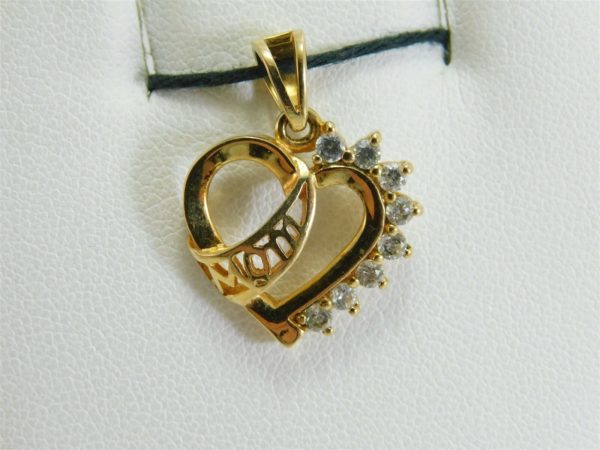 Open-Heart-W-CZ-rounds-Mom-Gold-Plated-Solid-Sterling-Silver-Pendant-925-AA1216-253717515669